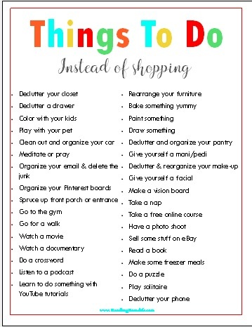 Ready to get your over-shopping under control and save money? A list of over 30 things you can do instead of shopping! Stop boredom shopping and start to save today! Read more at handlinghomelife.com