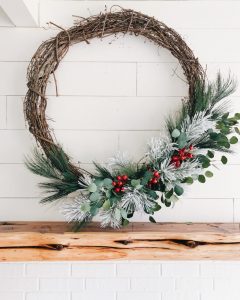 DIY Christmas Wreath farmhouse style