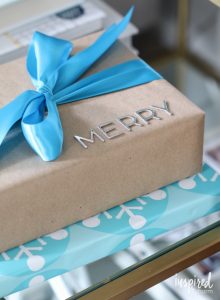 Simple way to wrap presents with gold foil letters