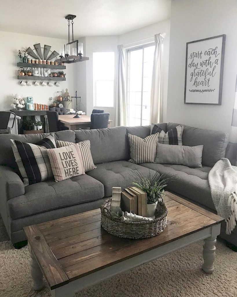 Grey and white farmhouse home decor ideas